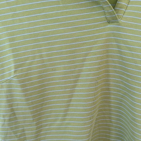Nike Golf Lime Green White Stripe Dri-Fit Short Sleeve Polo Shirt‎ Women's S - Picture 3 of 8